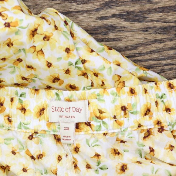 NWT State Of Day Printed Poplin Pajama Pants 100180264MS Cornsilk Yellow 2XL - Picture 5 of 6